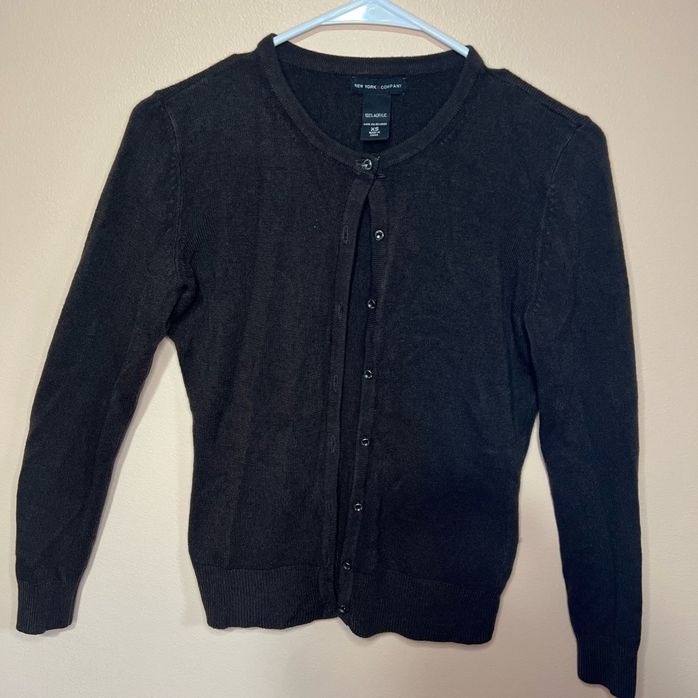 New York Company Button Front Solid Cardigan - Picture 5 of 5